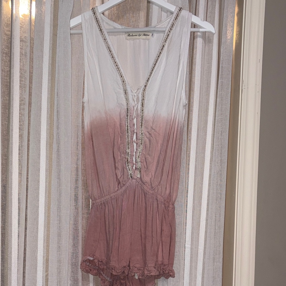Boheme Pink and White Ombre Romper